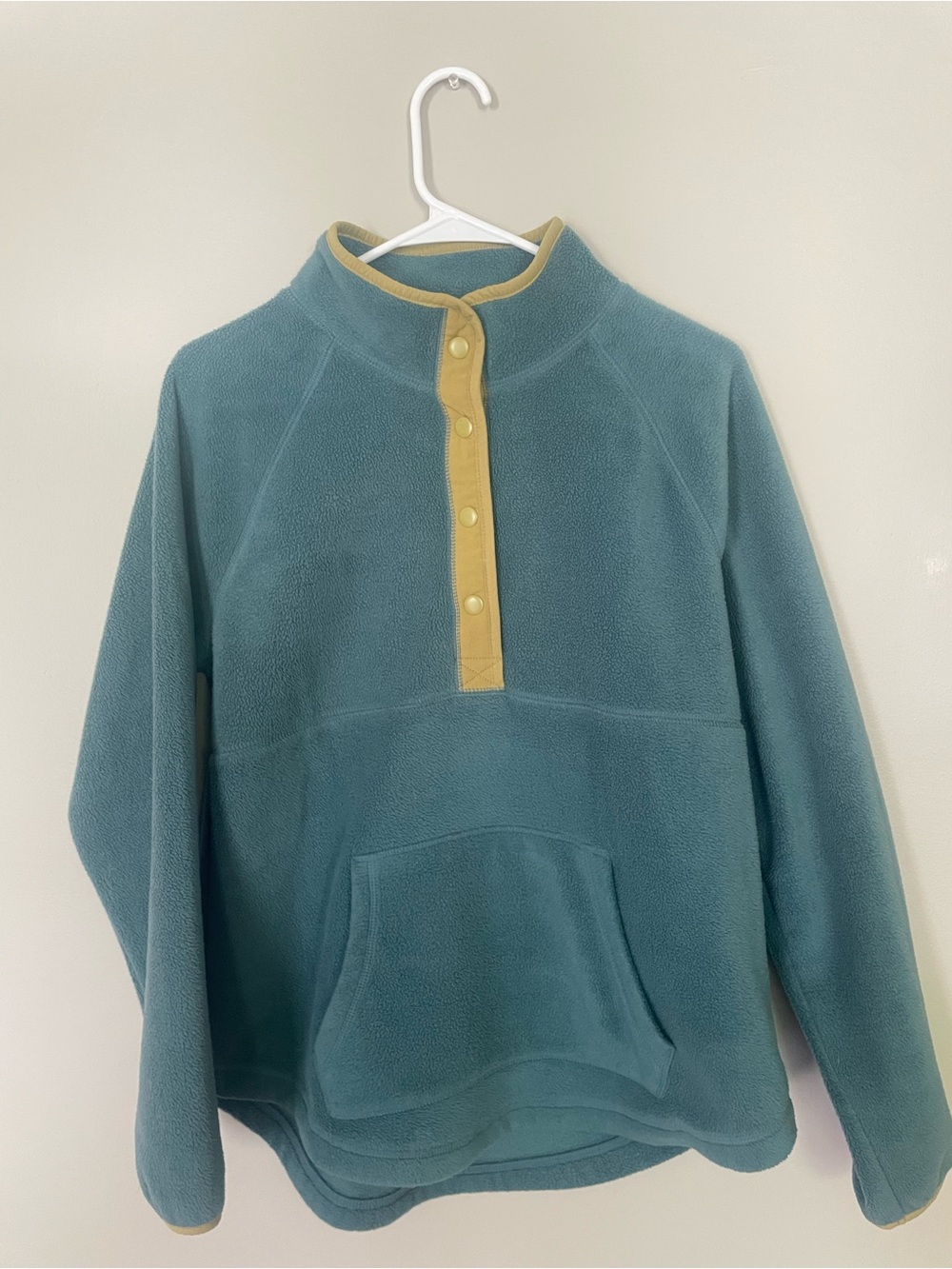 Women's Teal Fleece Pullover with Snaps